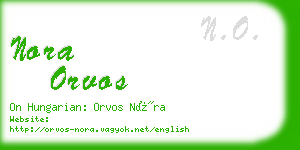 nora orvos business card